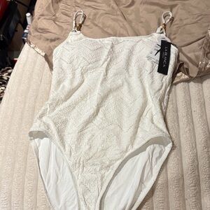 La Blanca Ivory Lace Swimsuit